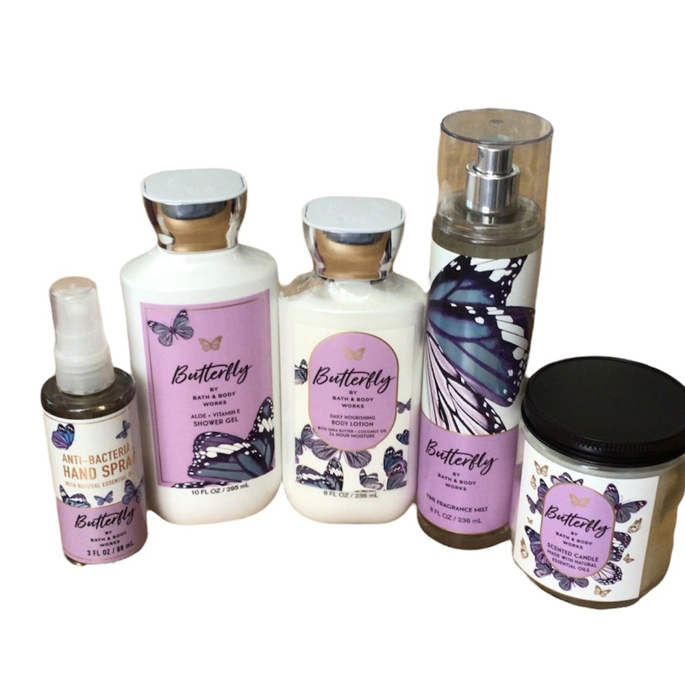 Bath & Body Works One Of A Kind Set Butterfly + Bubbly Rose New - Picture 6 of 7